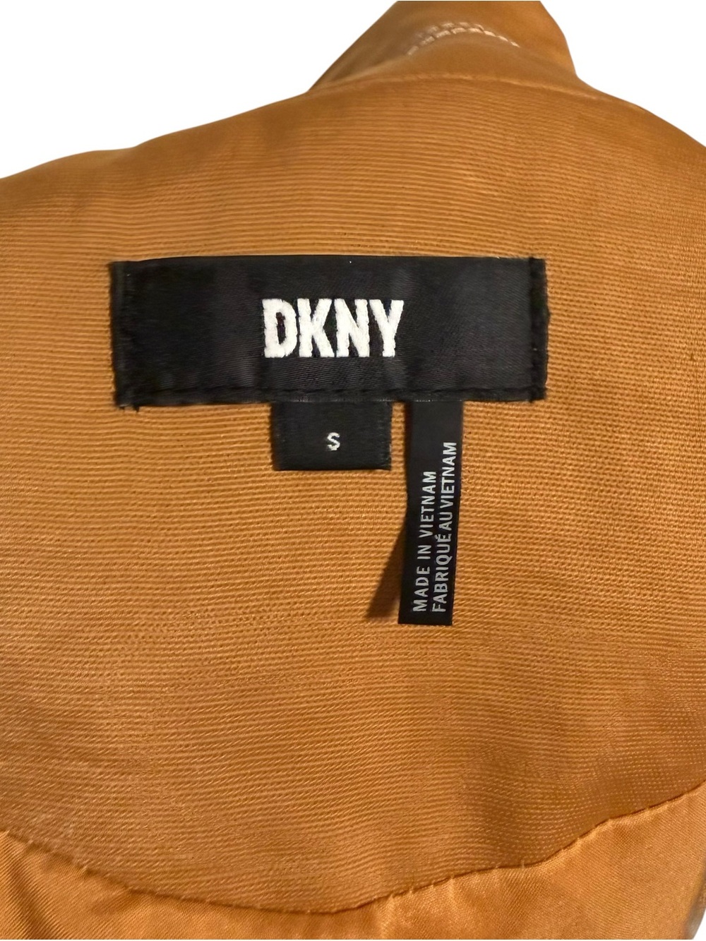 DKNY Long Sleeves Contrast Stitch Moto Jacket Jacket in Tawney Small - Picture 12 of 13